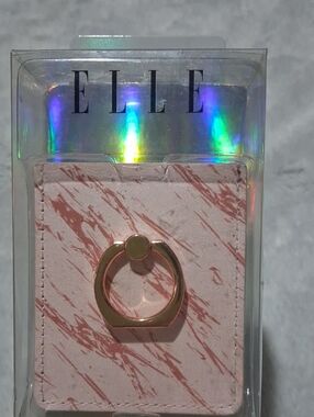 ELLE Rose Gold Ring Phone Wallet in Pink Marble